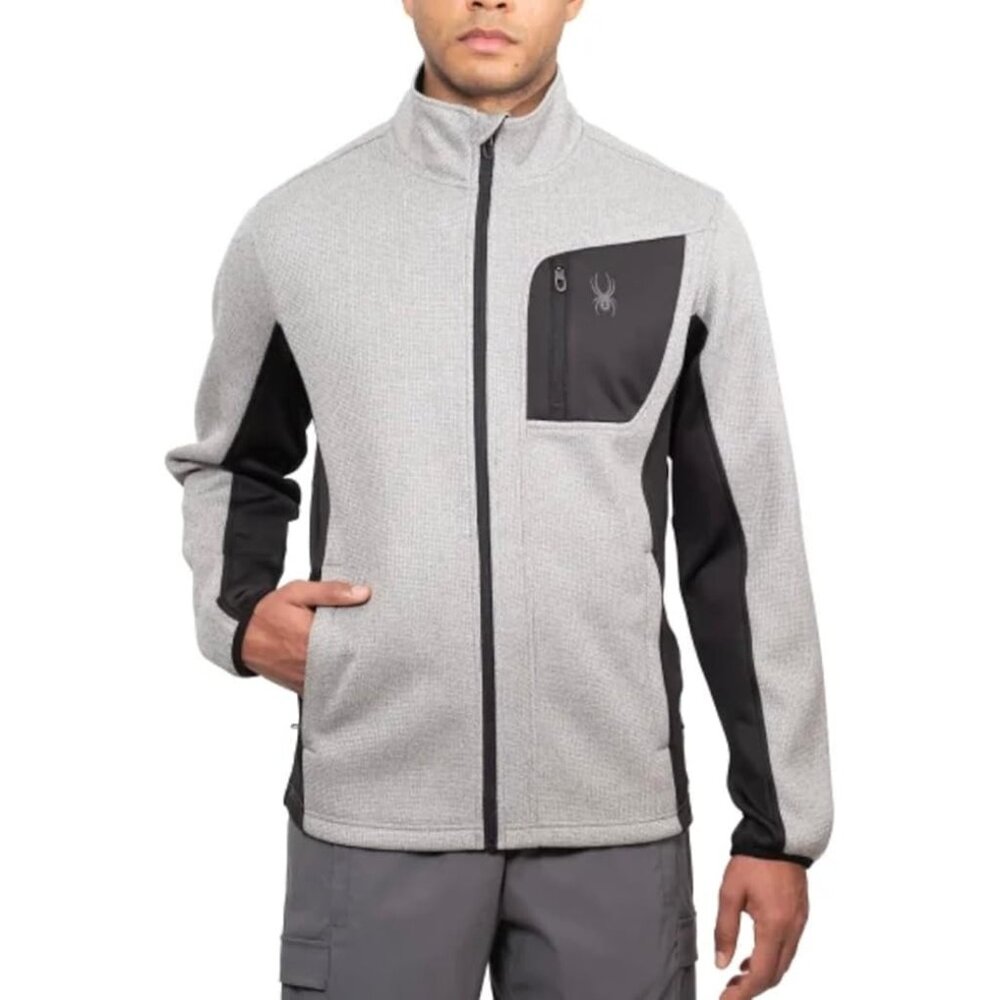 Spyder Men's Relaxed Fit Full Zip Jacket, XXL, Gray, New - Picture 4 of 14